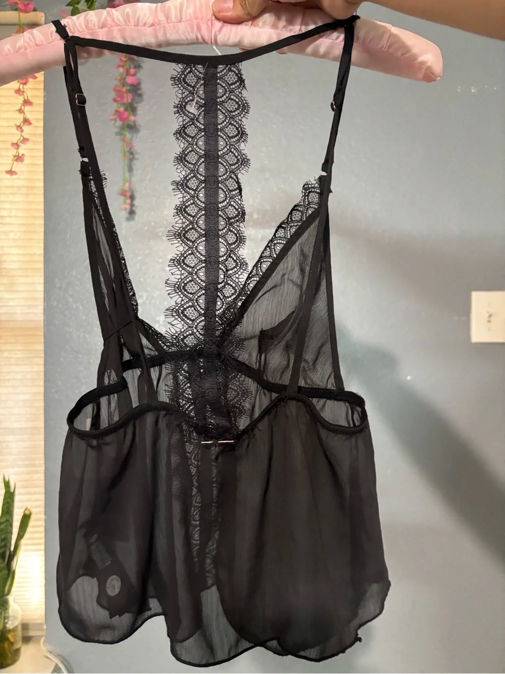 Bluebella Black Lace & Sheer Chemise